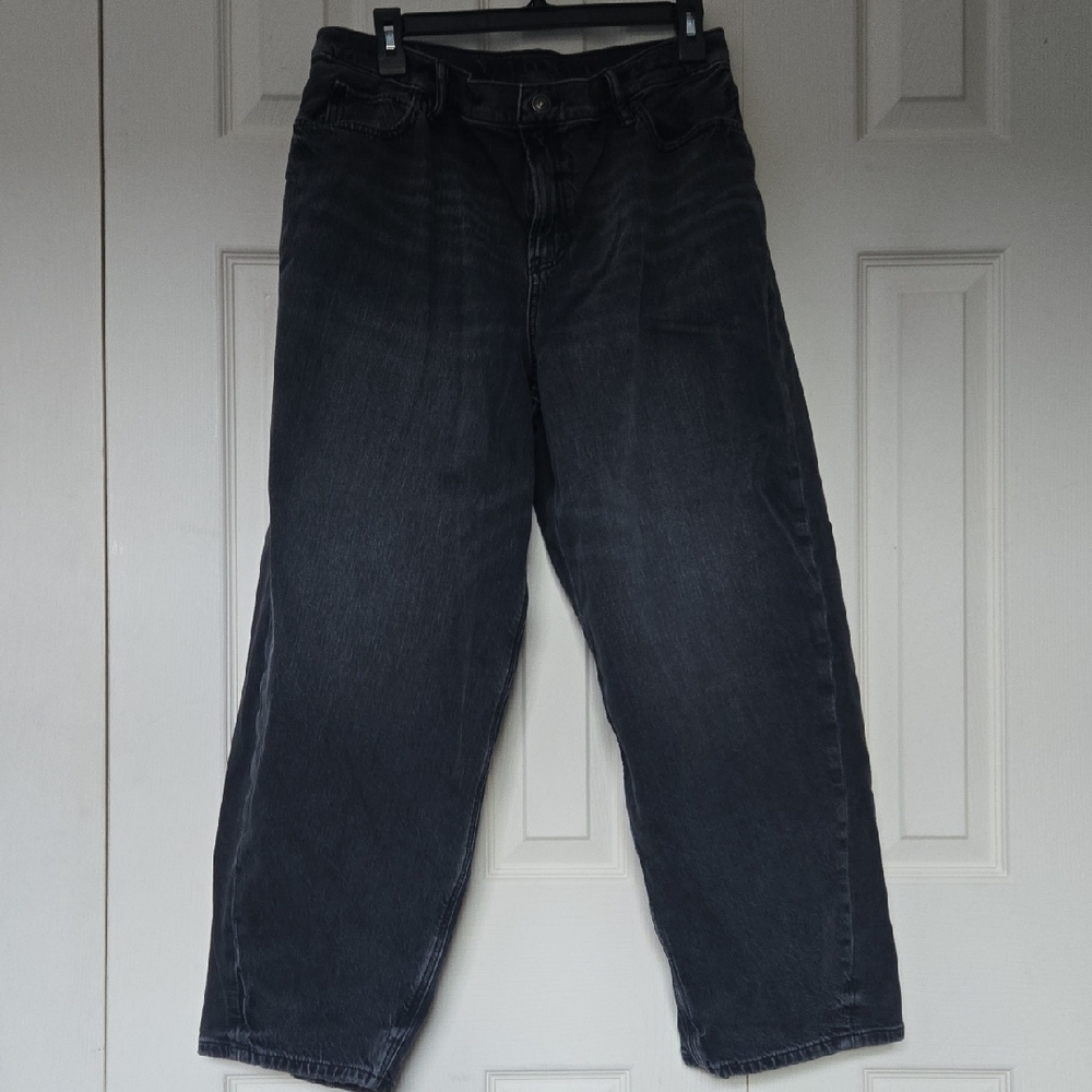 American Eagle Outfitters Black Low Rise Baggy Barrel Jeans